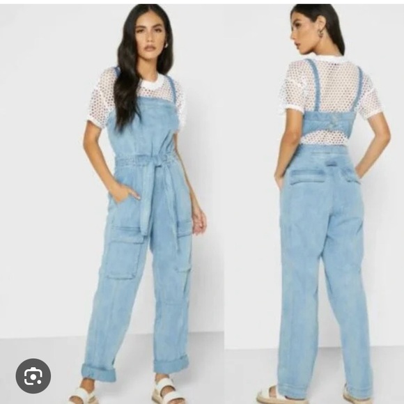 ⭕️SOLD⭕️Host Pick✨ Free People Go West Utility Denim Jumpsuit - Picture 5 of 9